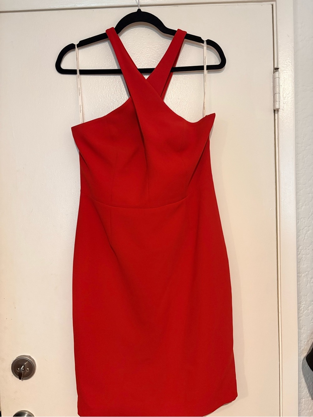 Calvin Klein Red One-Shoulder Sheath Dress